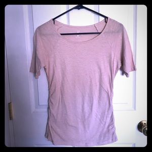 NY&Co- pink & Blue short sleeve top, Rutch sides